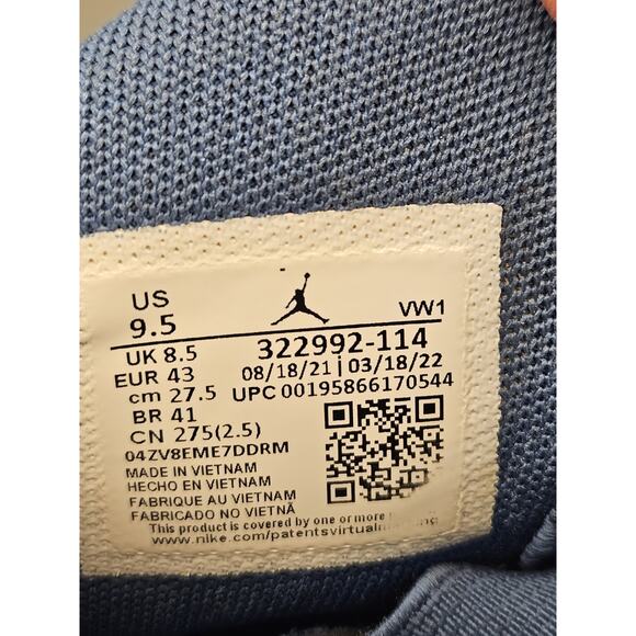 Nike Air Jordan 6 Rings White and Marina Blue Men's Size 9.5 322992-114 - Picture 7 of 7